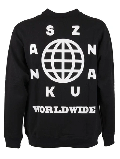 Shop Sankuanz World Wide Crewneck In Nero