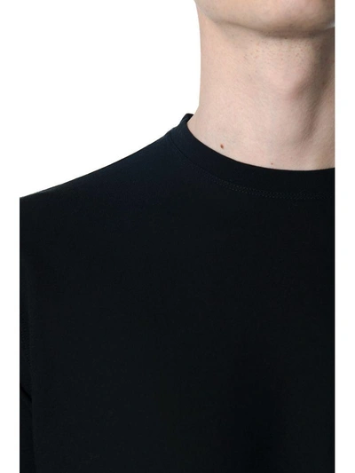Shop Zanone Long-sleeved Black Cotton T-shirt