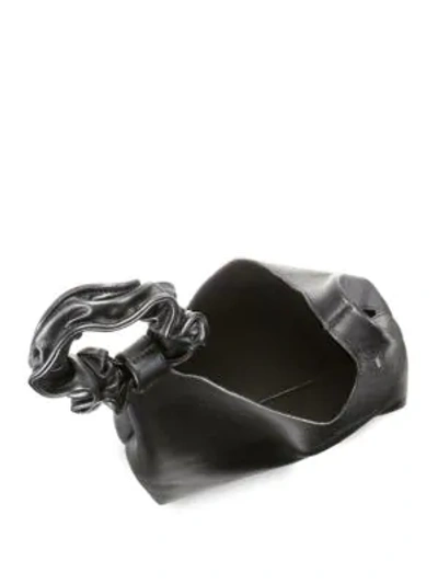 Shop Elena Ghisellini Small Slouchy Leather Bucket Bag In Black