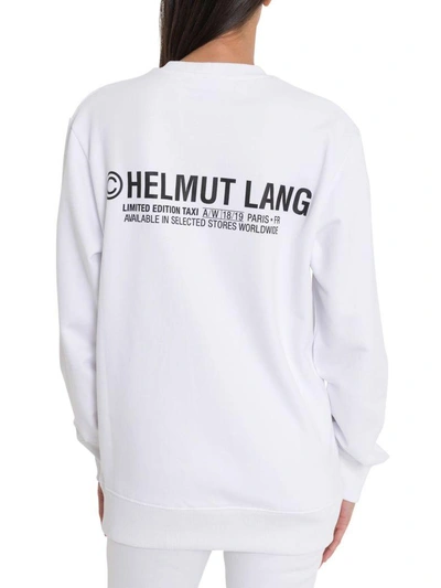 Shop Helmut Lang Crewneck Sweatshirt With Taxi Print In Bianco