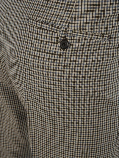 Shop Prada Check Belted Trousers In Grey Check