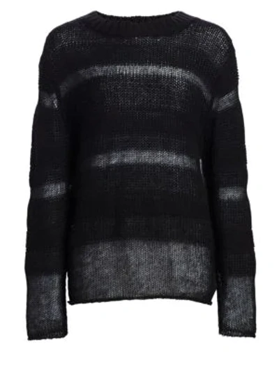 Shop Alexander Wang T Loose Knit Sweater & Tee Liner In Black White
