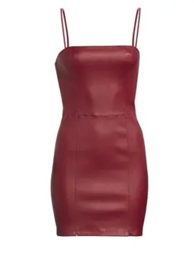 Shop Alexander Wang T Leather Cami Mini Dress In Lipstick