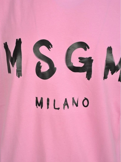 Shop Msgm Tshirt Classic In Pink