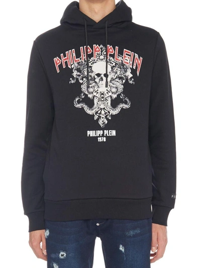 Shop Philipp Plein 'times' Hoodie In Black