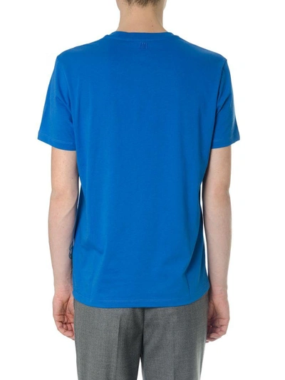 Shop Ami Alexandre Mattiussi Ami De Coeur Blu Cotton T-shirt