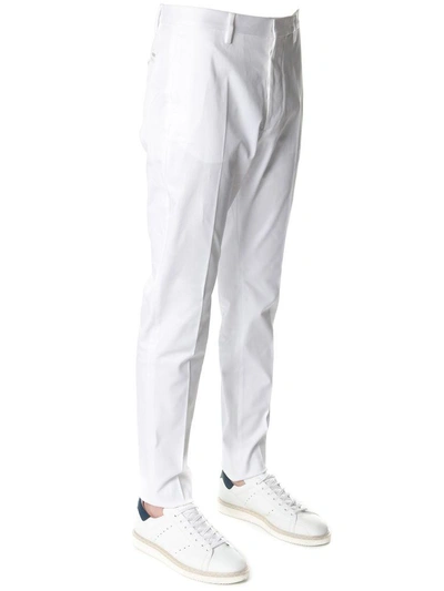 Shop Dsquared2 White Cotton Tailored Trousers