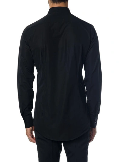 Shop Dsquared2 Black Embroidered Shirt In Cotton