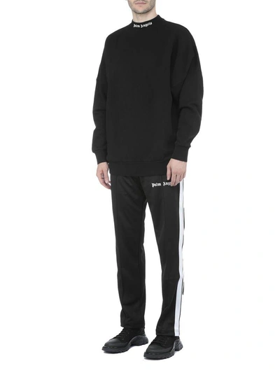 Shop Palm Angels Cotton Sweatshirt In Black White