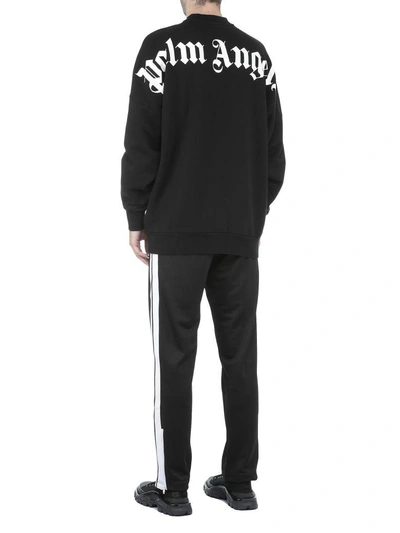 Shop Palm Angels Cotton Sweatshirt In Black White