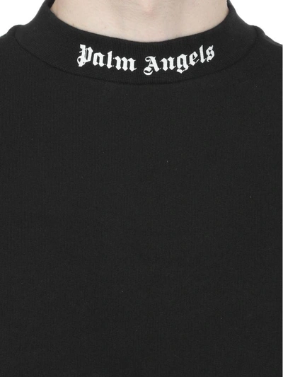 Shop Palm Angels Cotton Sweatshirt In Black White