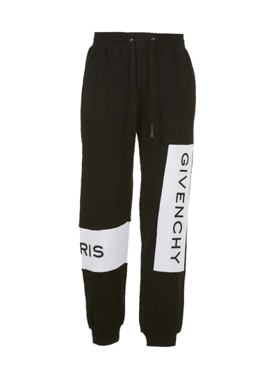 Shop Givenchy Printed Logo Track Pants In Nero Bianco