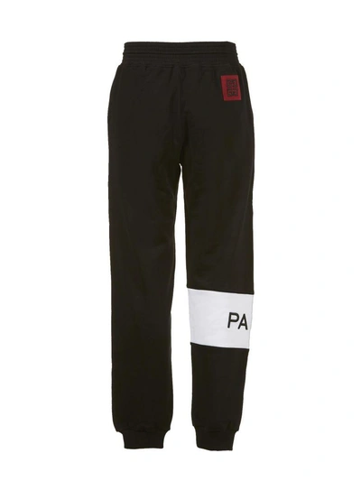 Shop Givenchy Printed Logo Track Pants In Nero Bianco