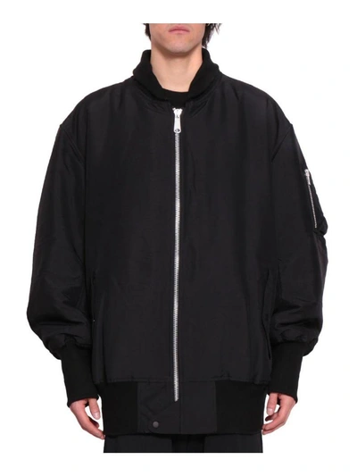 Shop Y-3 Oversized Reversible Bomber In Nero