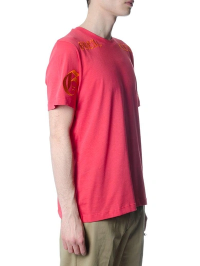 Shop Omc Pink Cotton Branded T-shirt