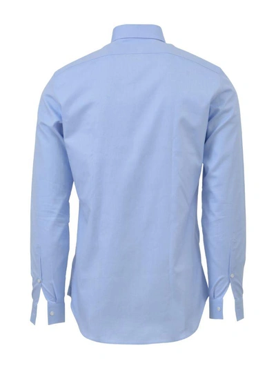 Shop Vangher Spread Collar Shirt In Light Blue