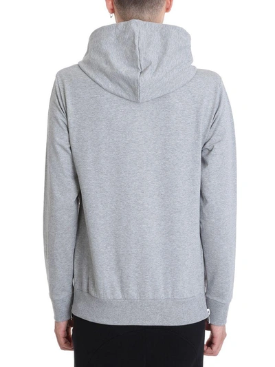 Shop Balmain Grey Cotton Hoodie