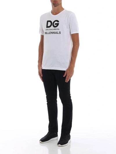 Shop Dolce & Gabbana Millennials T-shirt In Wwhite