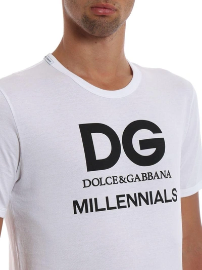 Shop Dolce & Gabbana Millennials T-shirt In Wwhite