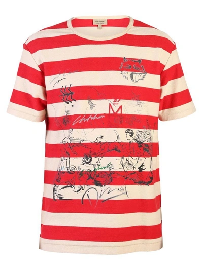 Shop Burberry Multicolored Striped T-shirt