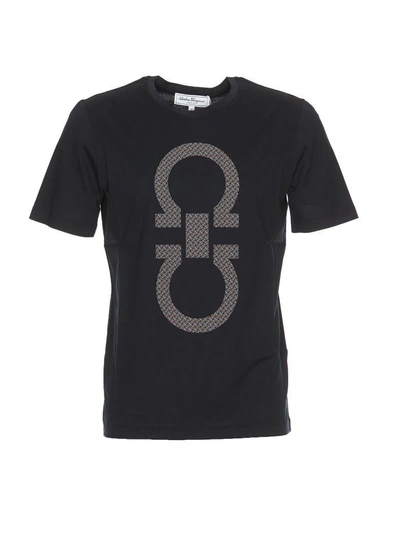 Shop Ferragamo T-shirt In Dark Navy