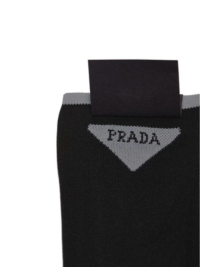 Shop Prada Socks In Nero Grigio