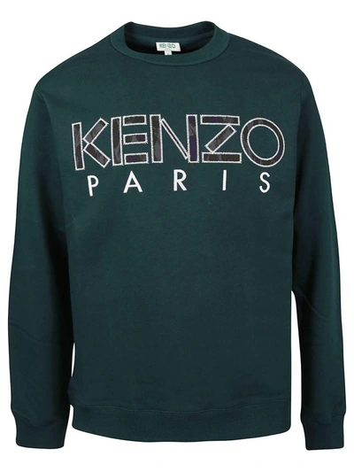 Shop Kenzo Embroidered Logo Sweater In Sapin