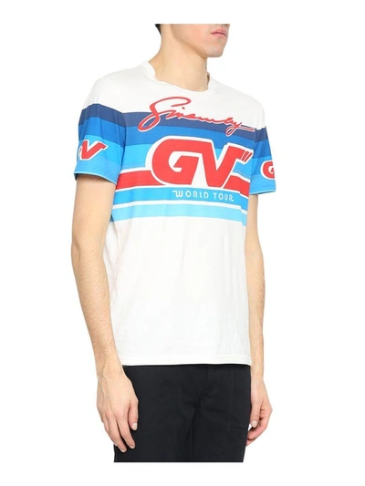 Shop Givenchy Gv World Tour Cotton T-shirt In Bianco