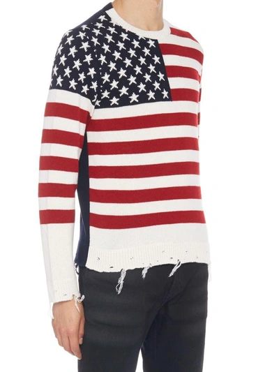 Shop Valentino 'us Flag' Sweater In Multicolor