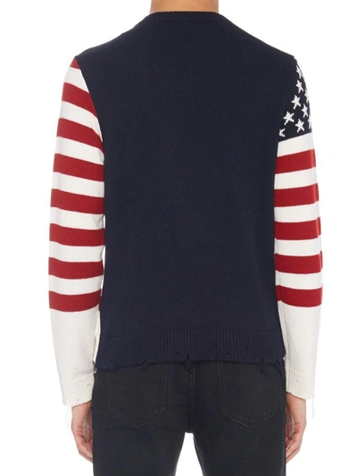 Shop Valentino 'us Flag' Sweater In Multicolor