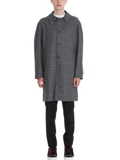 Shop Lanvin Grey Reversible Trench And Wool Coat