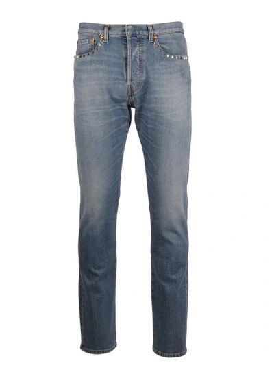 Shop Valentino Rockstud Untitled Jeans In 598