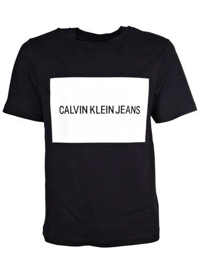 Shop Calvin Klein Jeans Est.1978 Vinyl Logo T-shirt In Ck Black