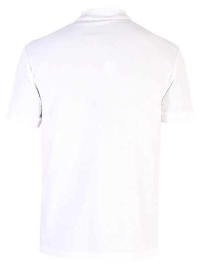 Shop Burberry White Embroidered Polo