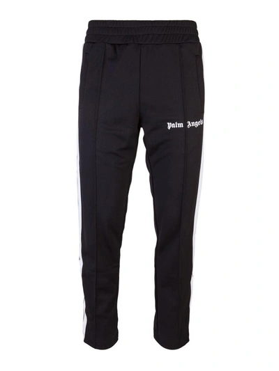 Shop Palm Angels Trousers In Nero Bianco