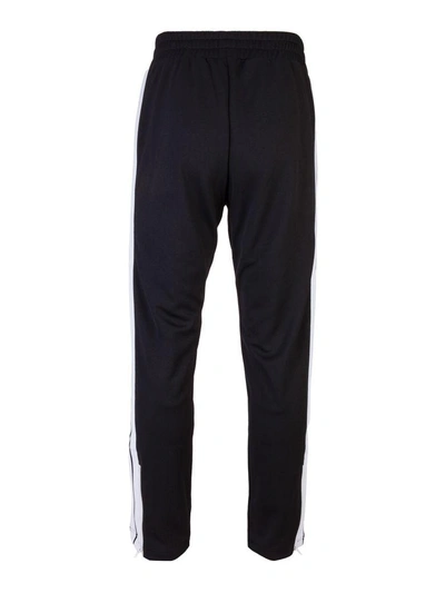 Shop Palm Angels Trousers In Nero Bianco
