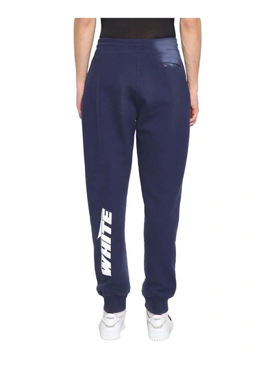 Shop Off-white Wing Off Cotton Sweatpants In Blu