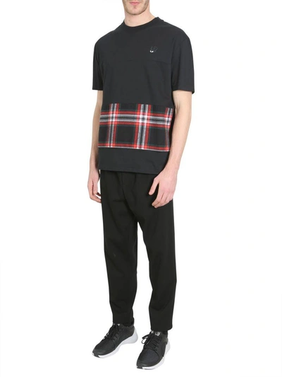 Shop Mcq By Alexander Mcqueen T-shirt With Tartan Insert In Black