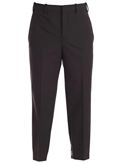 Shop Neil Barrett Fitted Trousers In Dark Navy