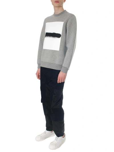 Shop Diesel Black Gold Gray Sweatshirt With Black Spray Effect In Grey