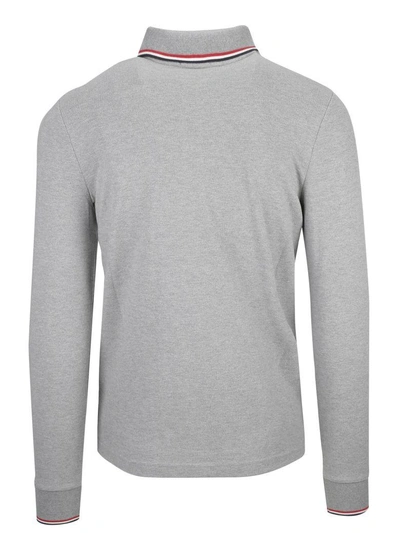 Shop Moncler Long Sleeve Polo Shirt In 987