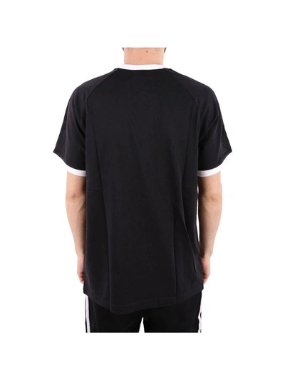 Shop Adidas Originals 3-stripes" Cotton T-shirt" In Black