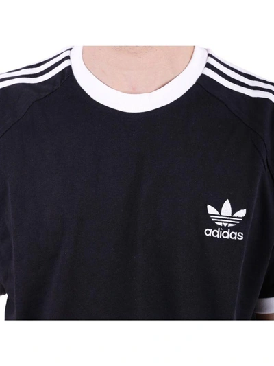 Shop Adidas Originals 3-stripes" Cotton T-shirt" In Black