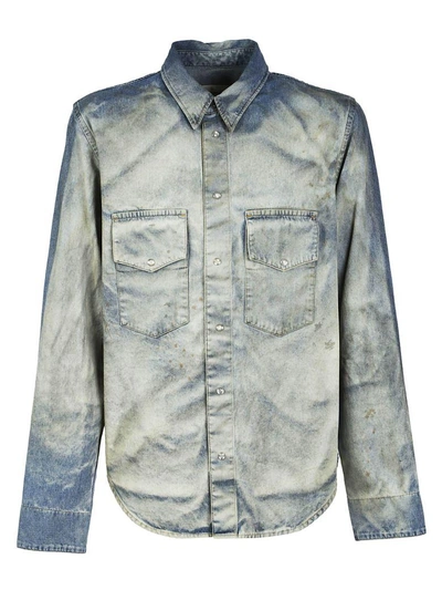 Shop Golden Goose Washed Denim Jacket In Alight Blue Western