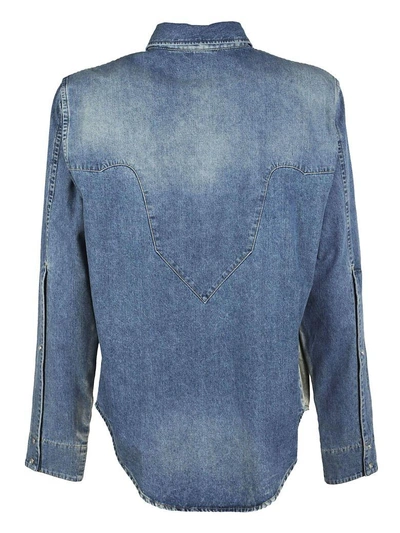 Shop Golden Goose Washed Denim Jacket In Alight Blue Western