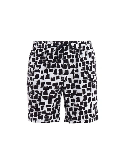 Shop Dolce & Gabbana Printed Boxers In Bianco/nero