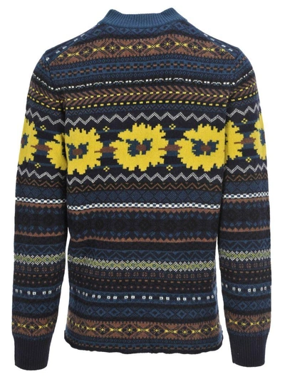 Shop Sacai Knit Multicolor In Navy