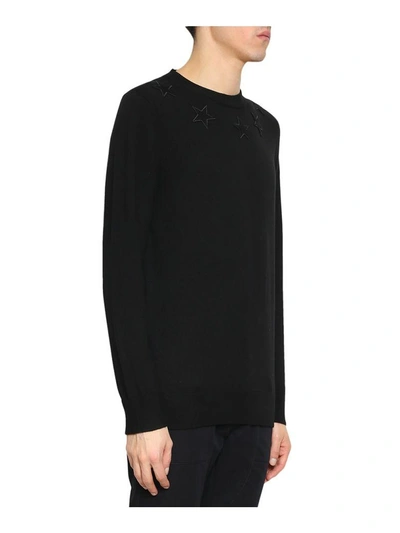Shop Givenchy Appliqué Stars Wool Sweater In Nero