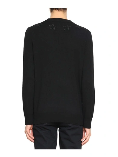 Shop Givenchy Appliqué Stars Wool Sweater In Nero