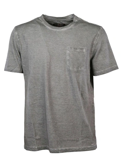 Shop Michael Kors Striped T-shirt In Alloy